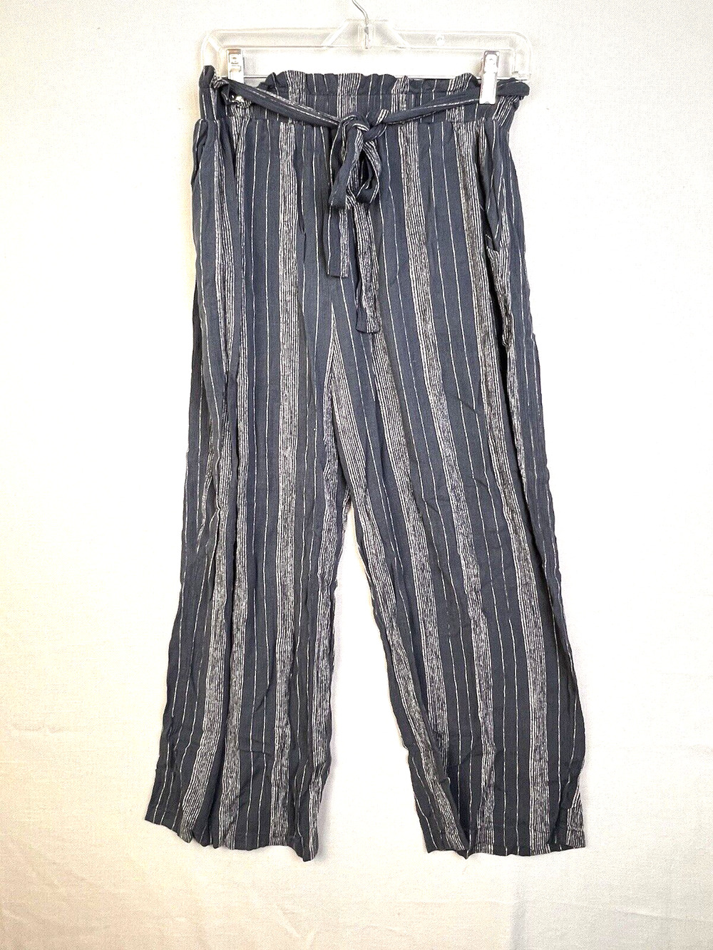 Remixmess Wide Leg Paperbag Pants Women's Small Blue / Gray Relaxed Fit Pull On